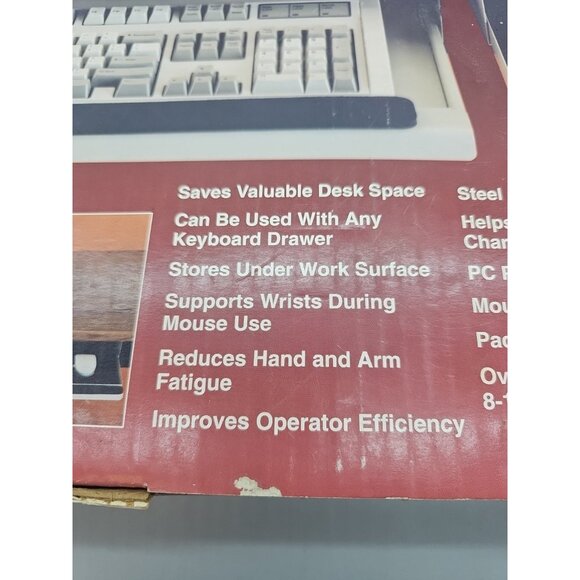 Computer Personals Underdesk Steel Mouse Manager Drawer with Wrist Rest Vintage - Picture 3 of 7